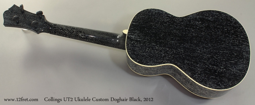 Collings UT2 Ukulele Custom Doghair Black, 2012 Full Rear View