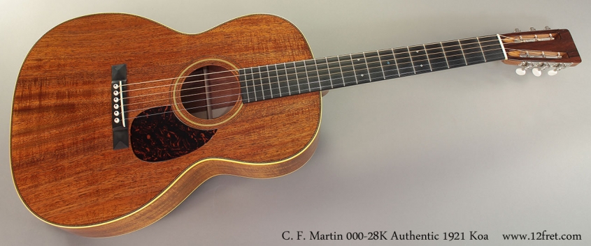 C. F. Martin 000-28K Authentic 1921 Koa Guitar Full Front View