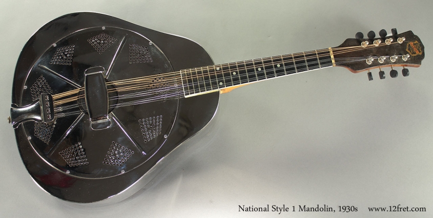 National Style 1 Mandolin, 1930s full front view