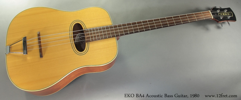 EKO BA4 Acoustic Bass Guitar, 1980 Full Front View