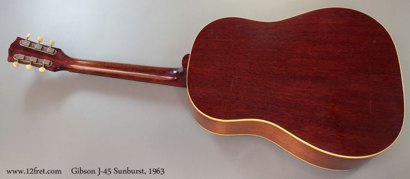 Gibson J-45 Sunburst, 1963 full rear view