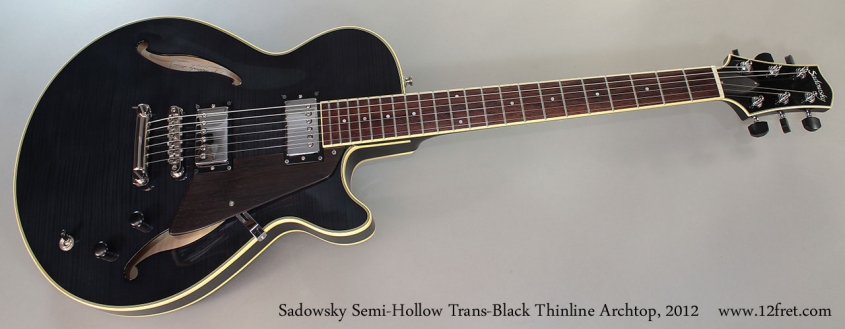 Sadowsky Semi-Hollow Trans-Black Thinline Archtop, 2012 full front view