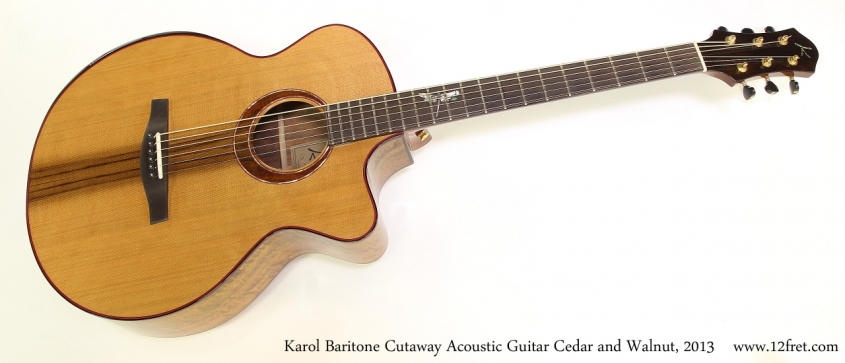Karol Baritone Cutaway Acoustic Guitar Cedar and Walnut, 2013   Full Front View