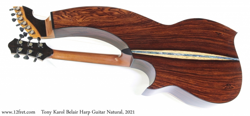Tony Karol Belair Harp Guitar Natural, 2021 Full Rear View