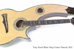 Tony Karol Belair Harp Guitar Natural, 2021 Full Front View