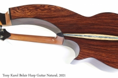 Tony Karol Belair Harp Guitar Natural, 2021 Full Rear View