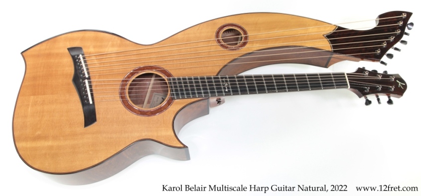 Karol Belair Multiscale Harp Guitar Natural, 2022 Full Front View