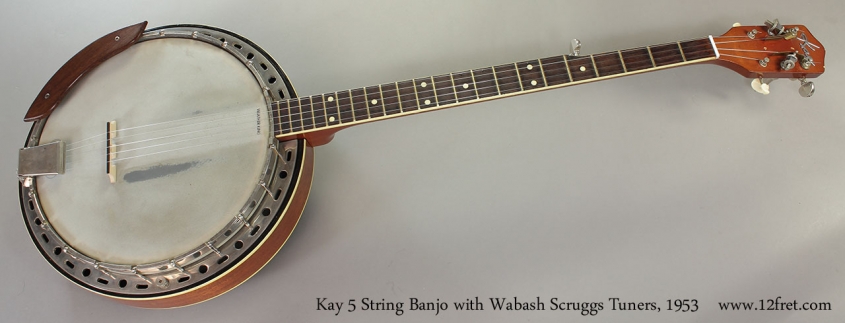 Kay 5 String Banjo with Wabash Scruggs Tuners, 1953 Full Front View