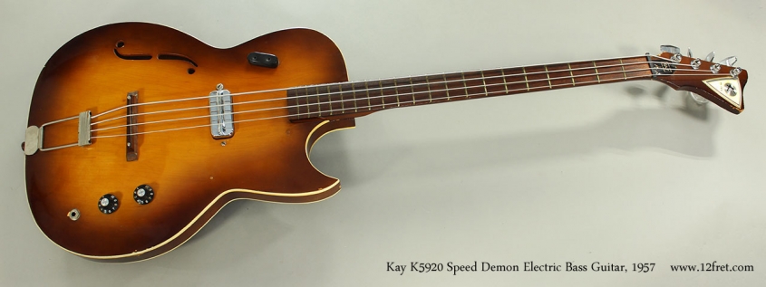 Kay K5920 Speed Demon Electric Bass Guitar, 1957 Full Front View