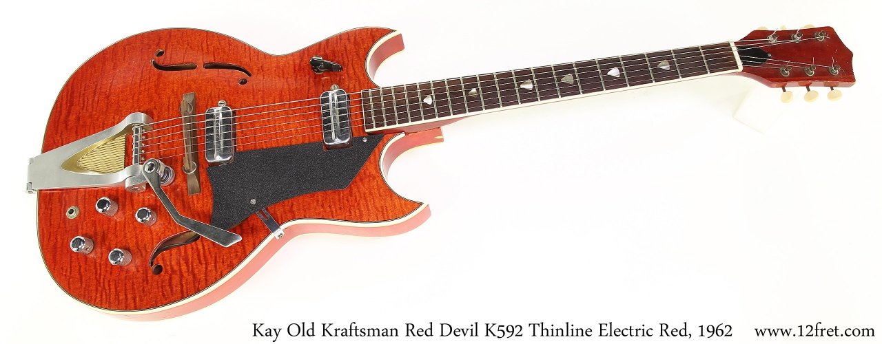 Kay Old Kraftsman Red Devil K592 Thinline Electric Red, 1962 Full Front View