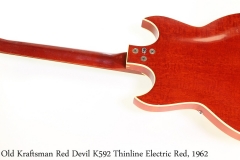 Kay Old Kraftsman Red Devil K592 Thinline Electric Red, 1962 Full Rear View