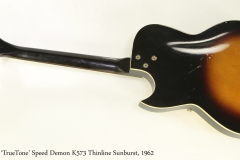 Kay 'TrueTone' Speed Demon K573 Thinline Sunburst, 1962  Full Rear View