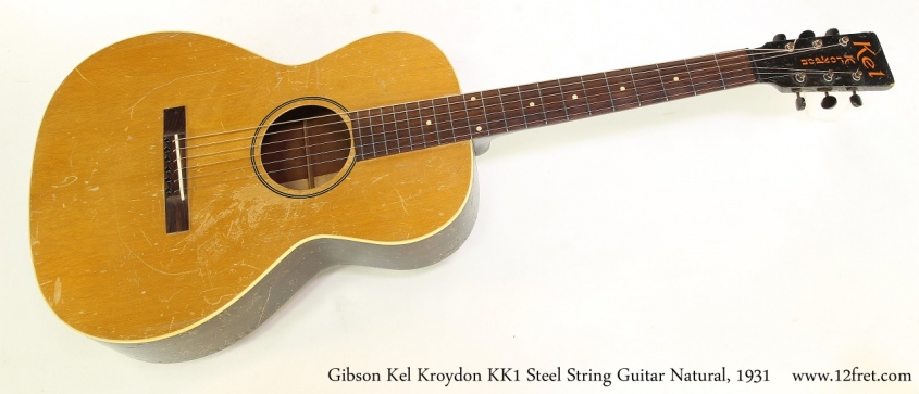 Gibson Kel Kroydon KK1 Steel String Guitar Natural, 1931 Full Front View