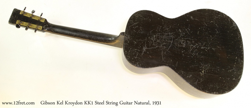 Gibson Kel Kroydon KK1 Steel String Guitar Natural, 1931 Full Rear View