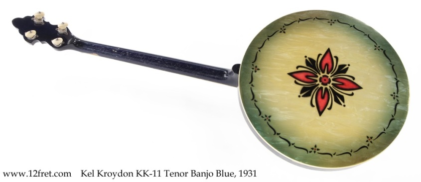 Kel Kroydon KK-11 Tenor Banjo Blue, 1931 Full Rear View