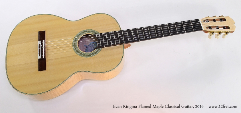 Evan Kingma Flamed Maple Classical Guitar, 2016 Full Front View