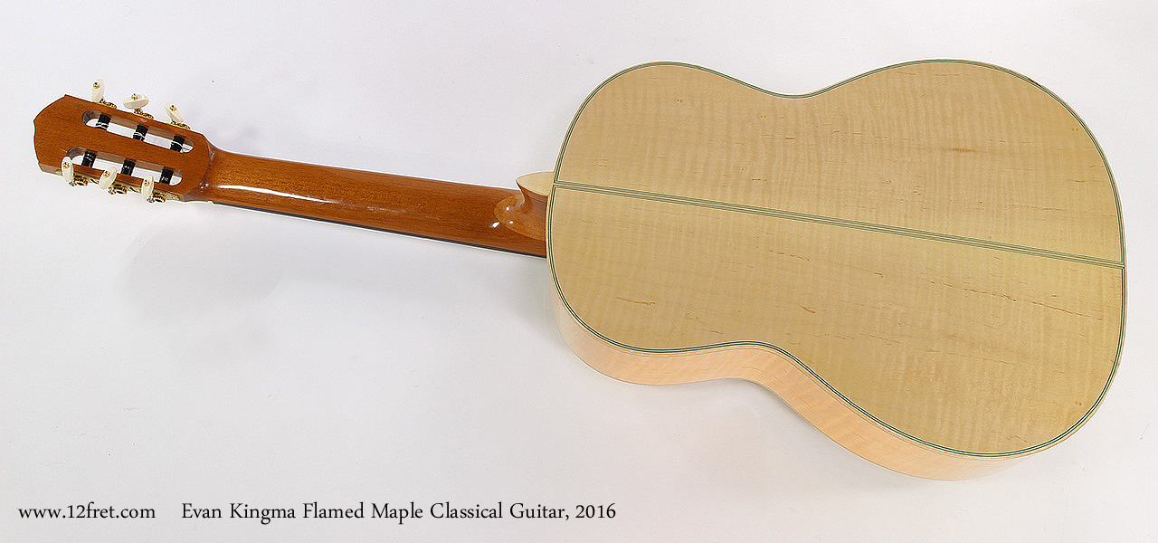 Evan Kingma Flamed Maple Classical Guitar, 2016 Full Rear View