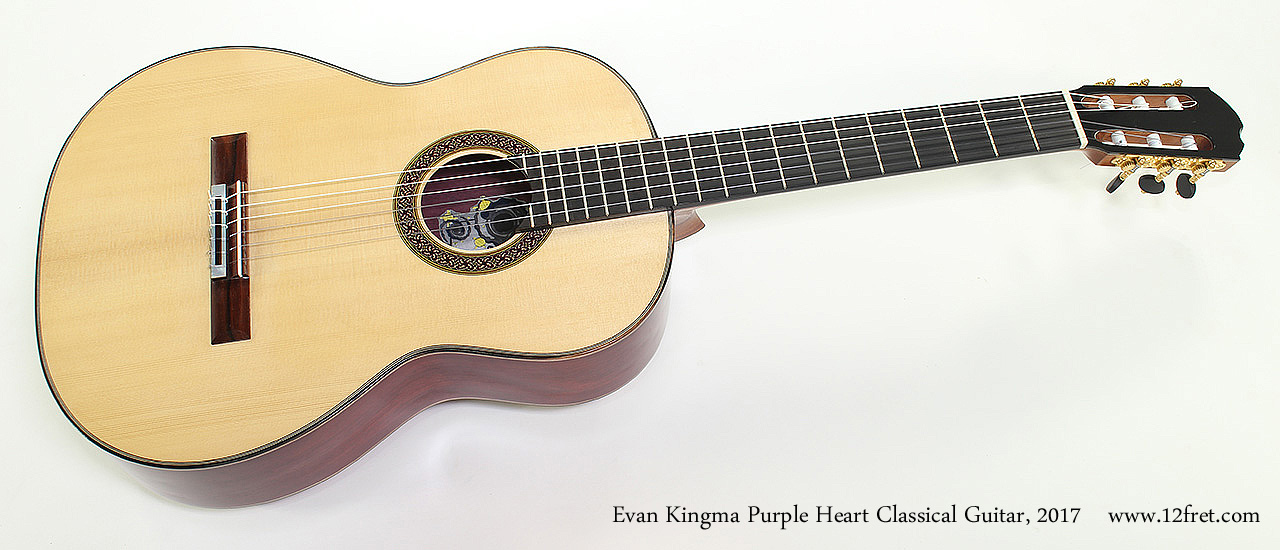 Evan Kingma Purple Heart Classical Guitar, 2017 Full Front View