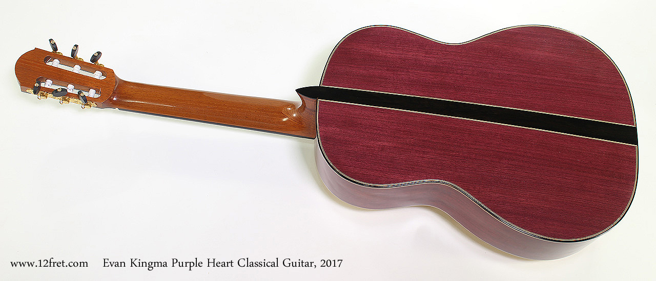 Evan Kingma Purple Heart Classical Guitar, 2017 Full Rear View