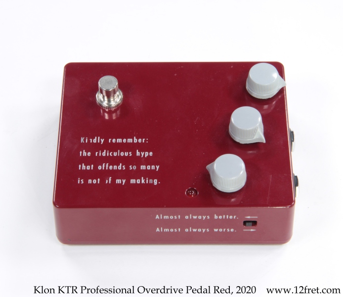 Klon KTR Professional Overdrive Pedal Red, 2020 Full Front View