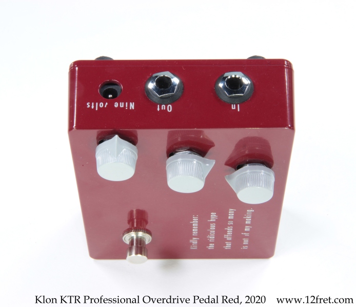 Klon KTR Professional Overdrive Pedal Red, 2020 Connector Side View