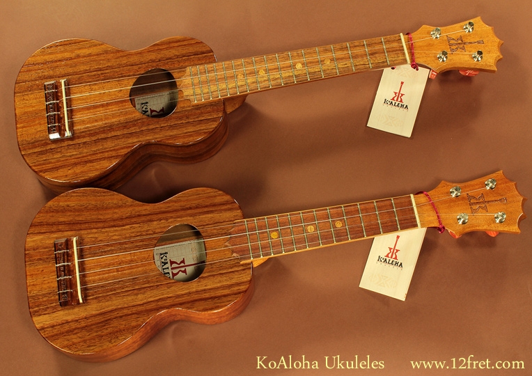 KoAloha Ukuleles pair top