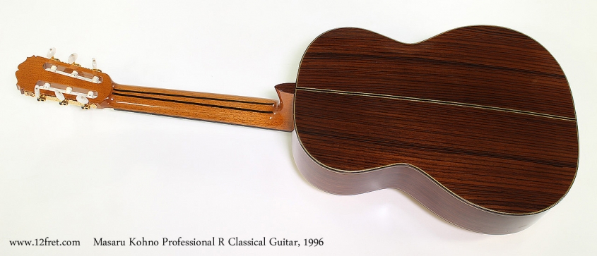 Masaru Kohno Professional R Classical Guitar, 1996 Full Rear View