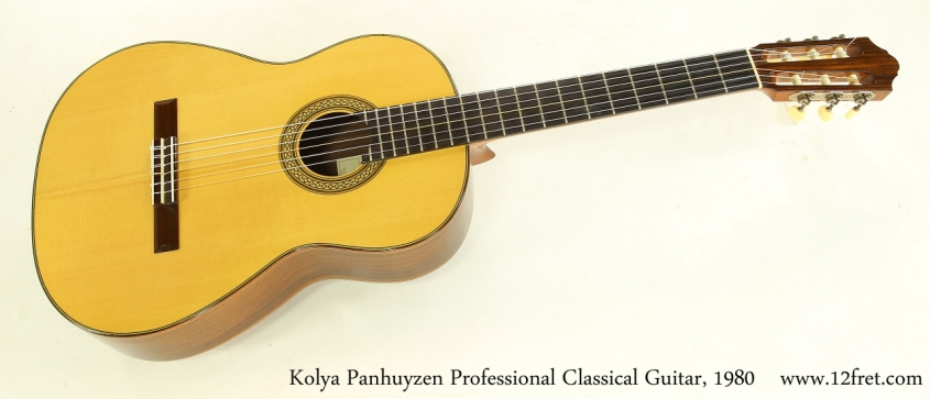 Kolya Panhuyzen Professional Classical Guitar, 1980   Full Front View