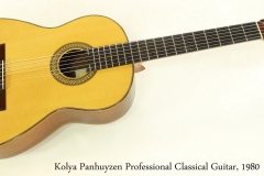 Kolya Panhuyzen Professional Classical Guitar, 1980   Full Front View