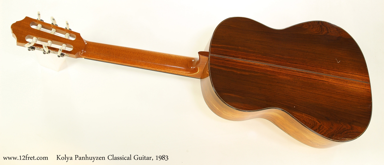 Kolya Panhuyzen Classical Guitar, 1983  Full Rear View