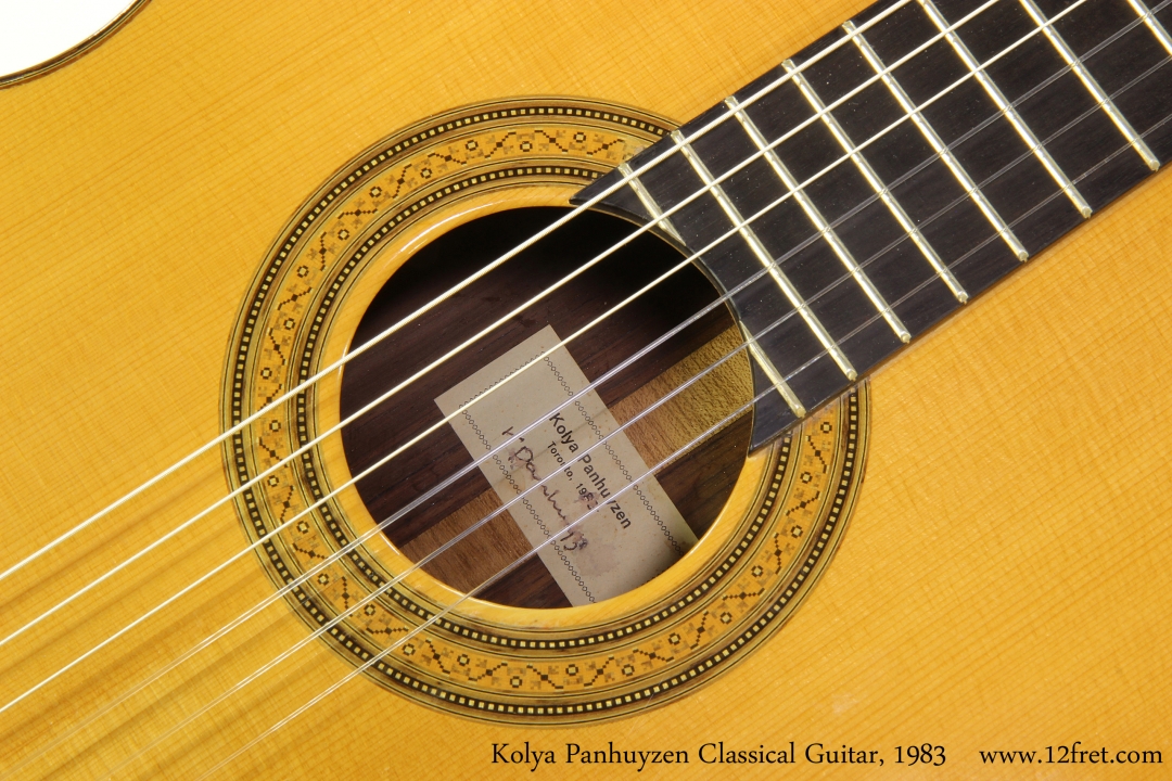 Kolya Panhuyzen Classical Guitar, 1983  Label and Rosette
