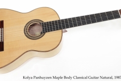 Kolya Panhuyzen Maple Body Classical Guitar Natural, 1987 Full Front View