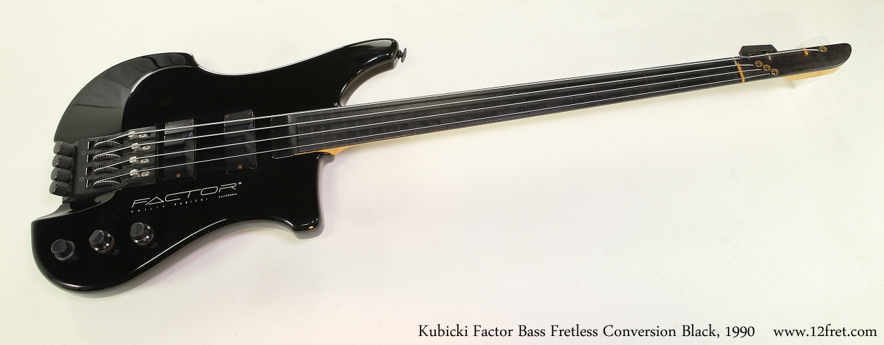 Kubicki Factor Bass Fretless Conversion Black, 1990  Full Front View
