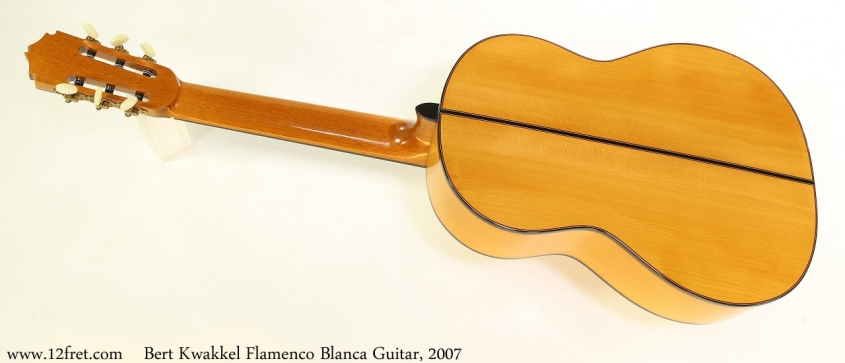 Bert Kwakkel Flamenco Blanca Guitar, 2007 Full Rear View