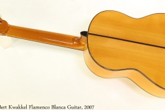 Bert Kwakkel Flamenco Blanca Guitar, 2007 Full Rear View