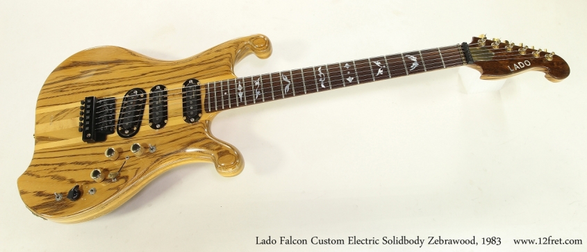 Lado Falcon Custom Electric Solidbody Zebrawood, 1983  Full Front View