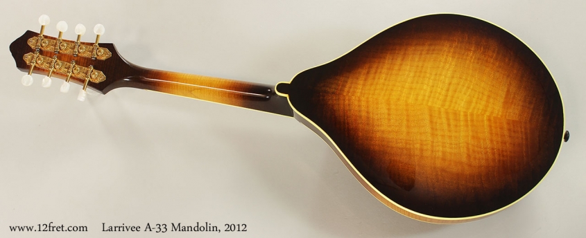 Larrivee A-33 Mandolin, 2012 Full Rear View