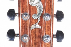 Larrivee C-10 Cutaway Steel String Natural, 1982 Seahorse Headstock Inlay View