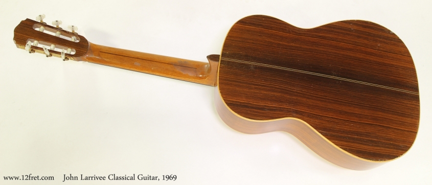 John Larrivee Classical Guitar, 1969  Full Rear View