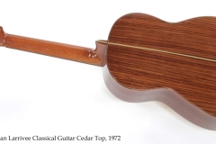 Jean Larrivee Classical Guitar Cedar Top, 1972 Full Rear View