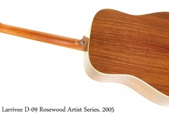 Larrivee D-09 Rosewood Artist Series, 2005 Full Rear View