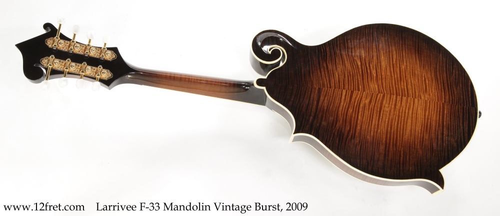 Larrivee F-33 Mandolin Vintage Burst, 2009 Full Rear View