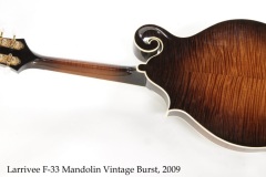 Larrivee F-33 Mandolin Vintage Burst, 2009 Full Rear View