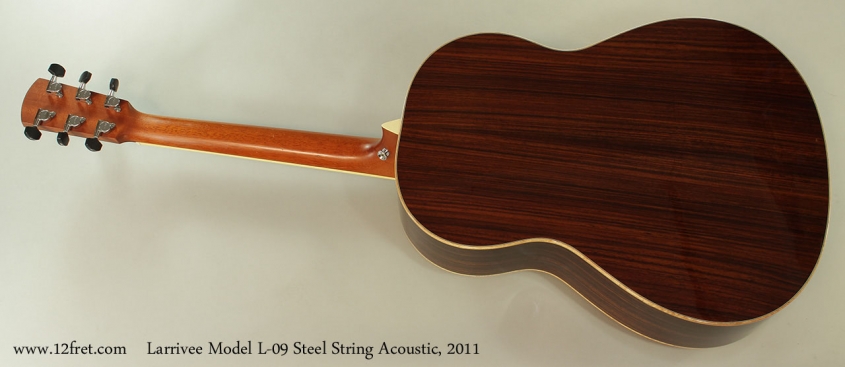 Larrivee Model L-09 Steel String Acoustic, 2011 Full Rear View