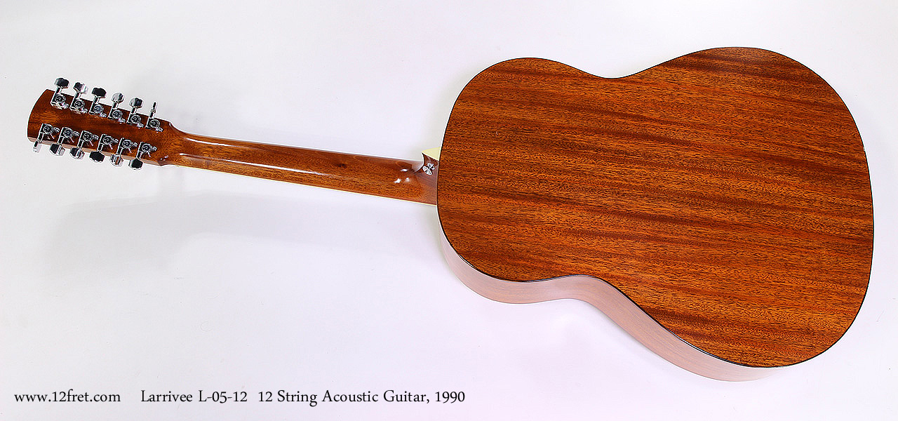 Larrivee L-05-12 12 String Acoustic Guitar, 1990 Full Rear View