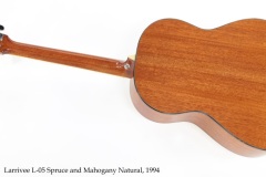 Larrivee L-05 Spruce and Mahogany Natural, 1994 Full Rear View