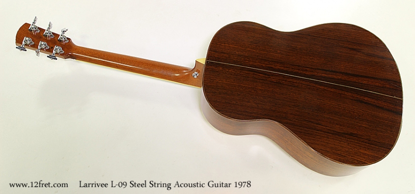 Larrivee L-09 Steel String Acoustic Guitar 1978 Full Rear View
