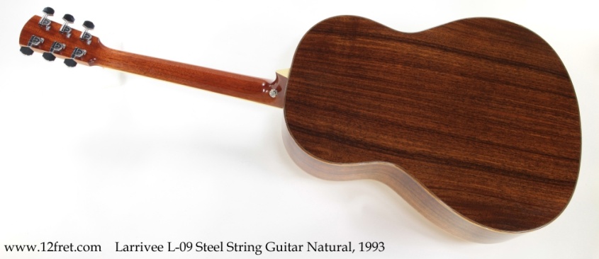 Larrivee L-09 Steel String Guitar Natural, 1993 Full Rear View
