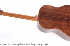 Larrivee L10 12-String Guitar with Dragon Inlay, 1980s Full Rear View
