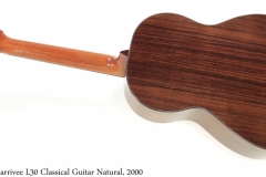 Larrivee L30 Classical Guitar Natural, 2000 Full Rear View